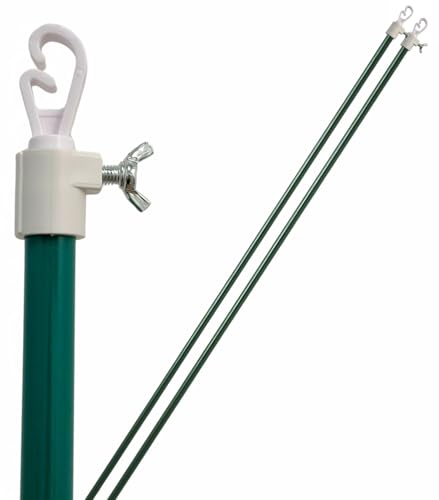 2 x 2.2m Prop Line | G-Shaped Hook with Twist & Lock | Extendable Washing Line Prop for Laundry Drying | Sturdy, Weatherproof, Adjustable Outdoor Clothesline Support