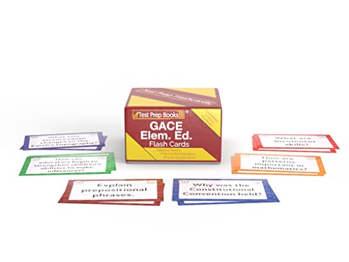 GACE Elementary Education Study Cards: GACE Elementary Education 001 and 002 Exam Prep with Practice Test Questions [Full Color Cards]