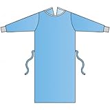 Mediberg SP Spezialisierter OP-Kittel aus TNT SMMS, steril, Einweg, wasserabweisend, hellblau, Größe L, Länge. 130 cm, Spender mit 30 vorgefalteten Kitteln, eingewickelt in medizinisches Papier