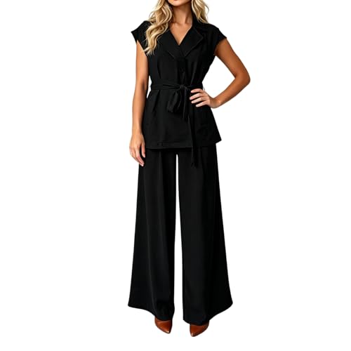 KIULOP 2026 Elegant Sets for Women Cap Sleeve Lapel Tops