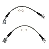 TRQ Rear Performance Brake Hose Set Compatible with 2007-2014 Cadillac Escalade 2007-2013 Escalade ESV Escalade EXT Chevrolet Avalanche Suburban 1500 Tahoe GMC Yukon Yukon XL 1500