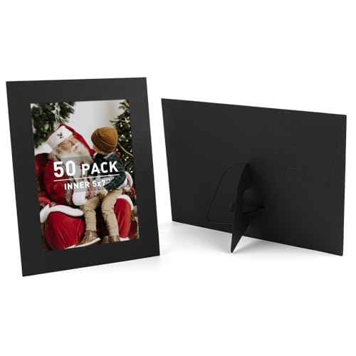 Golden State Art, Paper Picture Frames With Easel, 5X7, 50 Pack