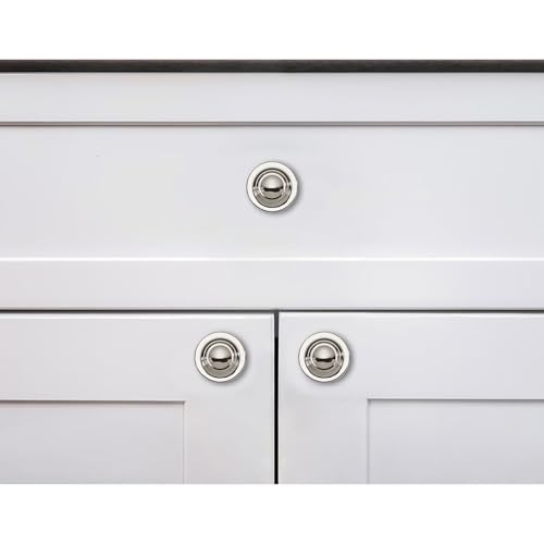 khtumeware 4 Pack Large 1-3/4 Inch Cabinet Knob, Metal Zinc Alloy Handle, Polished Nickel Drawer Handle, Bifold Closet/Wardrobe/Cabinet/Bathroom Cabinet Door Knobs, Durable by khtumeware - Used condition - Image 3