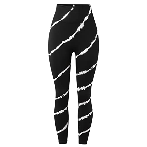 Imprimir Yoga Pantalones Deporte Leggings Mujeres Sin Costuras Cintura Alta Push Up Mujer Medias Fitness Entrenamiento Leggins Gimnasio Ropa, Negro, S