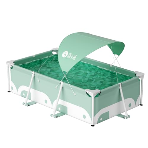 Extra Large Frame Swimming Pool for Family,Above Ground Pools with Bracket and Sunshade Canopy,Swimming Pools Above Ground for Backyard,Folding Pool for Kids and Adults 10ft * 70in * 30in