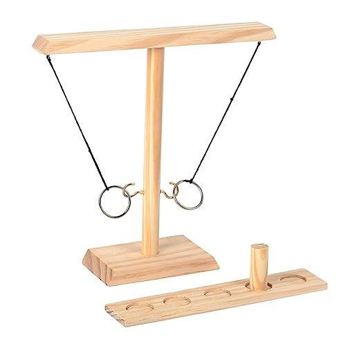 Aatpuss Crochet en Bois Lancer Traditionnel, Jeu de Lancer Crochet et Boucle, Jeu de Lancer D'hameçons en Bois, pour Adultes et Animations Familiales(Couleur Bois)