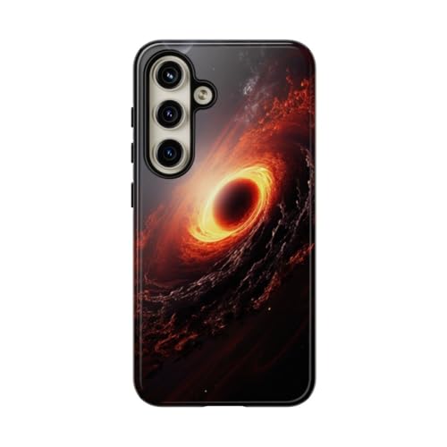 Étui Galaxy S24 anti-rayures : coque rigide brillante espace trou noir