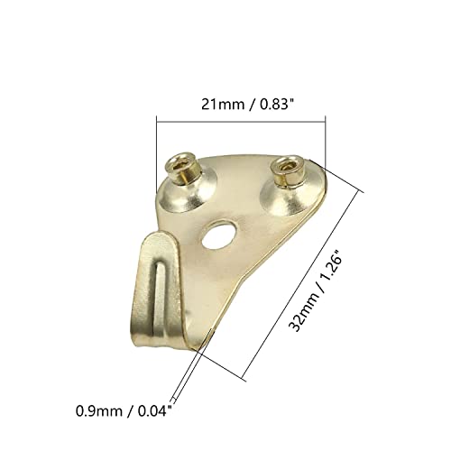 Image of Picture Hangers 0.9mm Thick Picture Hooks with Nails Professional Picture Hanging Kit, for Office Pictures House Decoration Clock Wall Mounting Brass Tone 5pcs