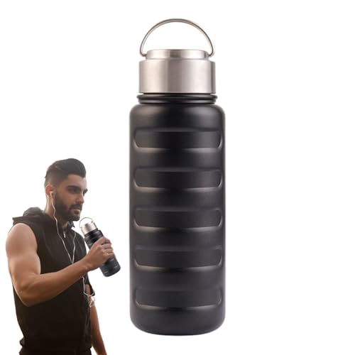 Botella isotérmica para viajes de acero inoxidable, 1 l isotérmica portátil, para adultos, gimnasio, senderismo, escolar, viajar, ciclismo, deportes, al aire libre