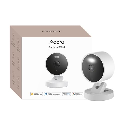 Aqara G100, 2K Indoor/Outdoor Security Camera, HomeKit Secure Video, 2-Way Audio, Spotlight Color/IR Night Vision, AI Detection, 140° FOV, Wi-Fi 6, Supports HomeKit, Alexa, Google and IFTTT,