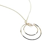 [Ｃｒｅａｍ　ｄｏｔ．] クリームドット ネックレス レディース 人気 2連サークル パール メタル ロング アクセサリー ジュエリー 【ゴールド×ワンサイズ】