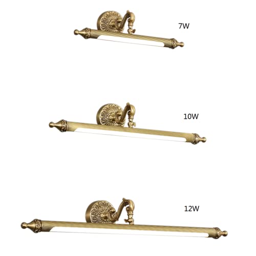 Image of Aiwen LED Vanity Light Fixture 12W 27.95 inch Bath Vanity Lights with PC Lamp Shade Retro Artwork Picture Lights Wall Sconces for Dressing Bathroom Lighting Neutral Daylight 4000k