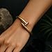 Nail Cuff Bracelet for Women & Men Elegant CZ-Studded Open Design, Stylish Gold Jewelry Gift for Fashionable and Elegant Women and Men (Gold)