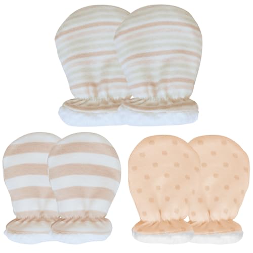 3 Paar Baby Fäustling Handschuhe, Weich Baumwoll Baby Fäustlinge...