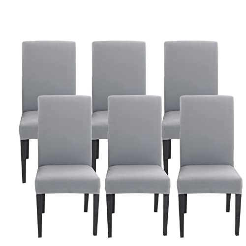Jaotto Housse de Chaise Extensible 6 Pièces,Housse de Salle à Manger Universelle Lavables,Couverture de Chaise Facile à Nettoyer pour Décor Hôtel...
