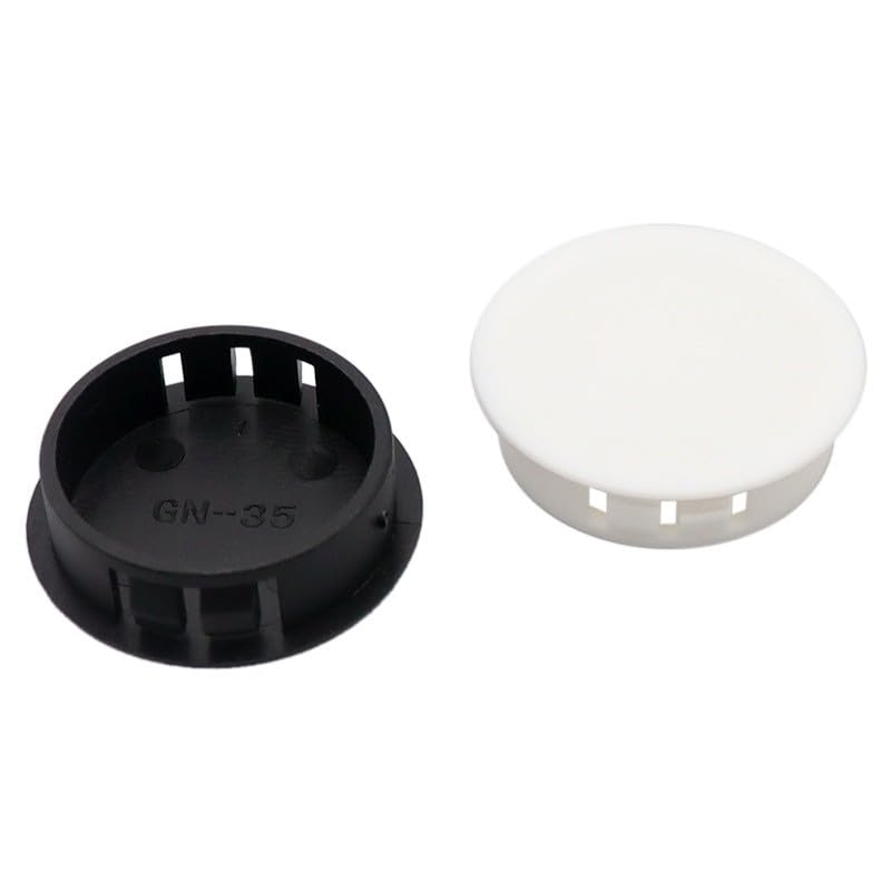 pasacables, 50 Tapas de plástico for Agujeros Muebles, Decorativas, for Escritorio, Color Blanco, con Cierre a presión, Redondas, Negro(Black,14mm)