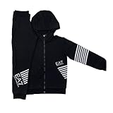  EMPORIO ARMANI Jungen Trainingsanzug Schwarz Schwarz Gr. 14 Jahre, Schwarz