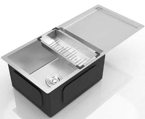 Image of ALTON HMS25020, SS-304 Grade, 37x18x9 INCH, Handmade Single Bowl Sink,Matte | Kitchen Sink With Drainer & Basket