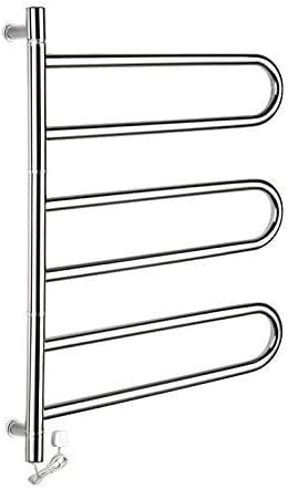 Electric Towel Rail Rotatable Electric Towel Rack Bathroom Towel Warmer for Drying Clothes and Towel The Best Helper in The Bathroom 33X22inches Hard Wire ()