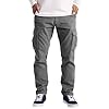 NANAMEEI Pantalons Décontracté Homme Pantalon Cargo Homme Pantalons de Travail Cargo Pantalon Décontracté Taille Elastique Gris Foncé M