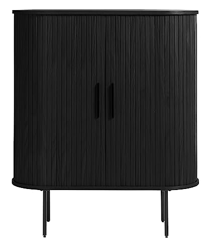 möbelando Highboard >Nerja< in Schwarz - 100x118x45 (BxHxT)