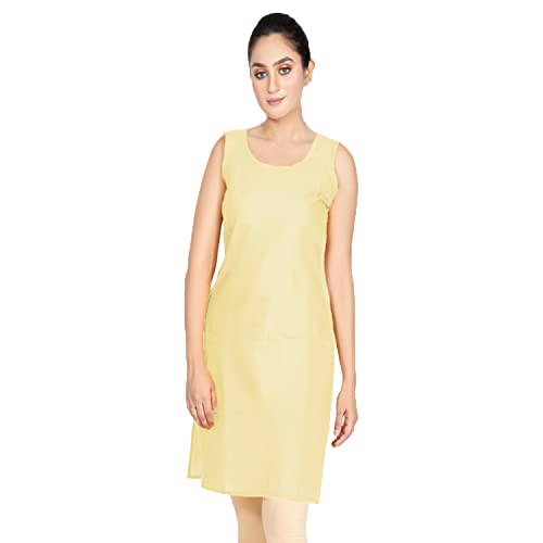 Image of Women's Cotton Long Camisole for Kurti /Suit Slip /Long Inner /Samij for Women Sameej /Knee Length Inner Wear /Sameez /Kurti Slip /Round Neck /Invisible