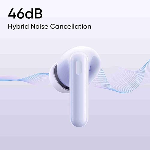 Image of (Refurbished) realme Buds T310 Truly Wireless in-Ear Earbuds with 46dB Hybrid ANC, 360 Spatial Audio, 12.4mm Dynamic Bass Driver, Upto 40Hrs Battery and Fast Charging (Monet Purple)