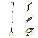 JEWEDECO Foldable 3-Section Garbage Pickup Clip with Long Handle, Yellow Trash Grabber Tool for Outdoor Sanitation and Waste Collection, Heavy-Duty Litter Reacher for Home and Industrial