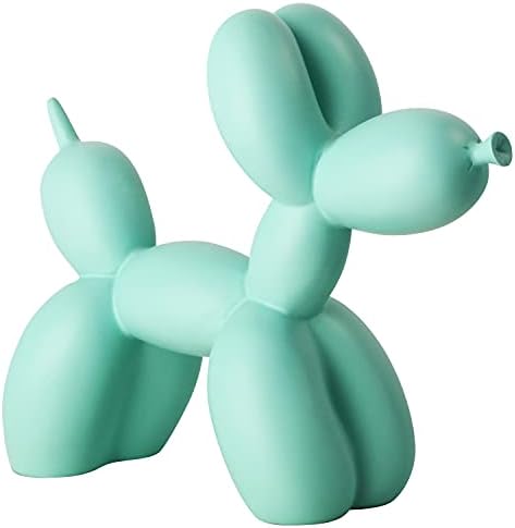 orenm Balloon Dog Sculpture Resin Cute Animal Crafts Balloon Dog Shape Art Statue Modern Desktop Decorations for Home Bedroom Living Room and Office Decoration 8 inches (Light Green)