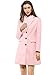 Allegra K Women's Winter Coats 2025 Single Breasted Long Trench Coat Jackets Medium Pink