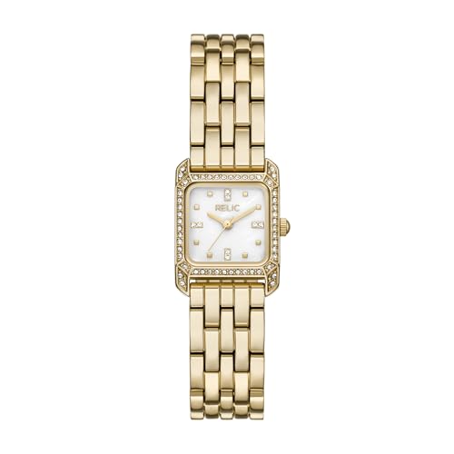 Montre dorée à trois aiguilles par Fossil Frances : montre bracelet acier dore chic