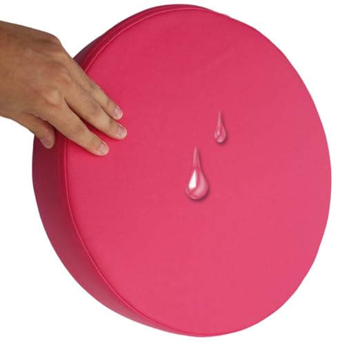 Coussin de chaise rond en cuir PU lavable 50x50 cm mousse mémoire de forme sol