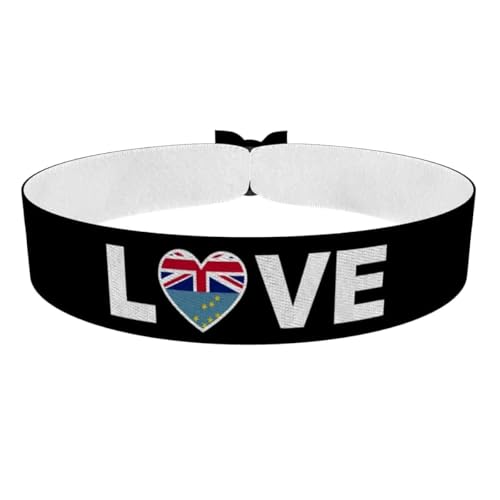 Druck-Palast Love Tuvalu - Accessoire en Tissu Satin Étanche - Bijou Fan Tuvalu - Article Tendance - Idée Cadeau Mixte - Bracelet Festival et Sport