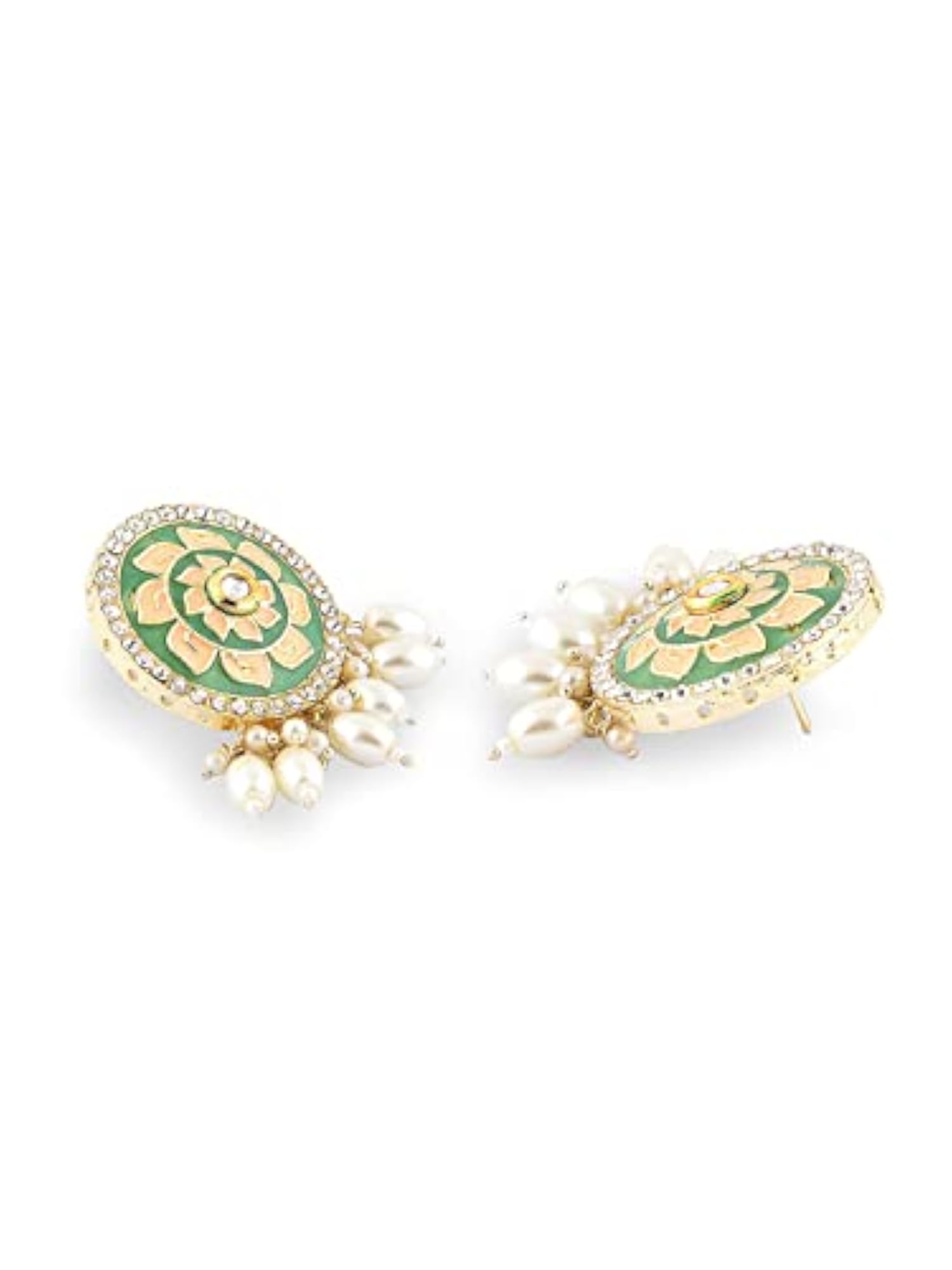 Meenakari Multistrand Necklace Earring Ring Set-ZPFK15223