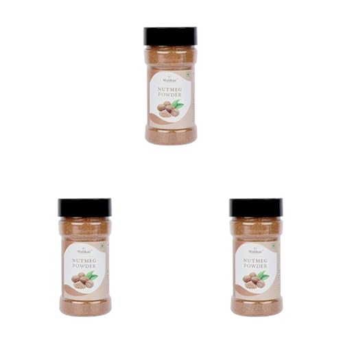 Image of Malikaz' The Royale Taste Nutmeg Powder Jar, 90 g | Nutty | 100% Natural | No Additives | Easy to Provide a Slightly Nutty Aroma and Flavor to Any Dish | (Pack of 3)