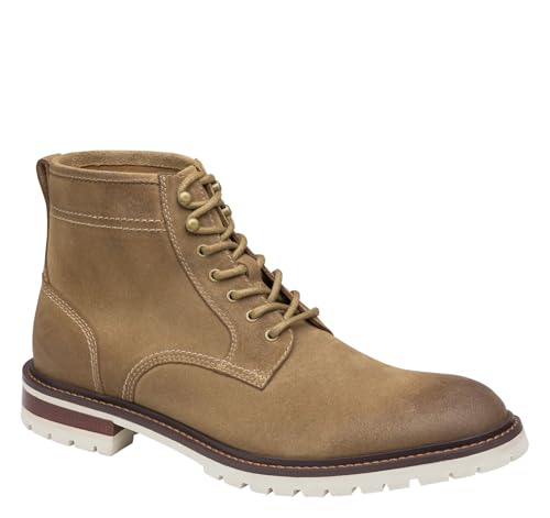 Johnston & Murphy Men’s Barrett Plain Toe Boot | Full-Grain Leather or Suede | Advanced Cushioning | Tonal & Heathered Laces | Superior Comfort
