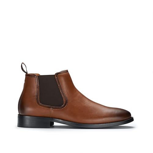 Image of Ferro Aldo Men's Chelsea Boots | Pull-On Ankle Boot in Plain Toe, Cap Toe & Wingtip Brogue Styles | For Casual, Dress, Work & Formal Events