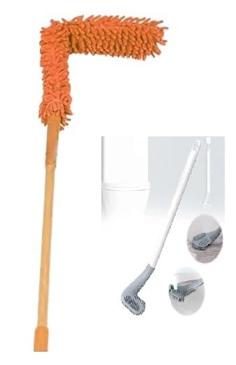 QINPIN Cleaning Combo of Microfiber Long Handle Fan Duster with Foldable Head for Multipurpose Cleaning and L Shape Toilet Cleaner Brush (B0CKTRVS9W) Amazon Price History, Amazon Price Tracker