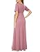 KIM S Maternity Dress for Photoshoot Baby Shower Pregnancy Plus Size Maternity Dress (Mauve XXXL)