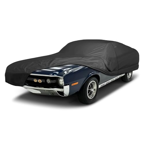 Image of iCarCover Premium Custom Car Cover for 1968-1970 AMC AMX Heavy Duty Waterproof All Weather Rain Snow UV Sun Protector Custom Fit Full Exterior Indoor Outdoor Protection Car Cover (Black)