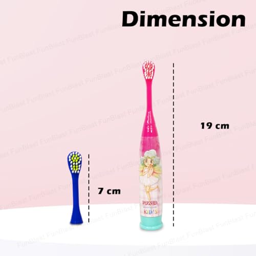 Image of FunBlast Cartoon Electric Toothbrushes for Kids - Vibrating Motion Toothbrushes with Replacement Brush Head, Soft Electric Battery Powered Toothbrushes for 3+ Years Kids (Battery Included) (Pack of 2)