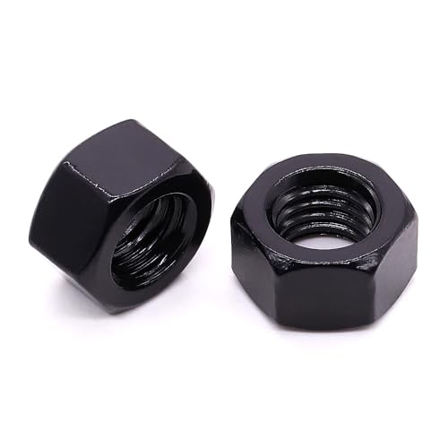 Image of 5 /16 inch-18 Black Hex Nuts, 304 Stainless Steel 18-8, Hexagon Head Nuts for Home Automotive DIY User, Black Coated Finish, Hex Drive, 50 PCS