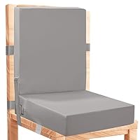 Toddler Booster Seat for Dining Table - PU Waterproof Booster Seat for Dining Table with Backrest & Adjustable Safety Belts Non-Slip Bottom Booster Chair Cushion for Kids Child Baby