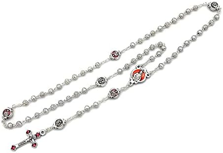 Catholic Rosary Beads with Metal Keepsake Gift Box Set