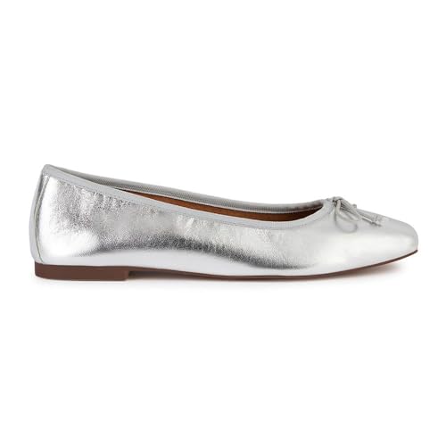 Geox Femme D Marsilea A Ballet Flat, argenté, 39.5 EU