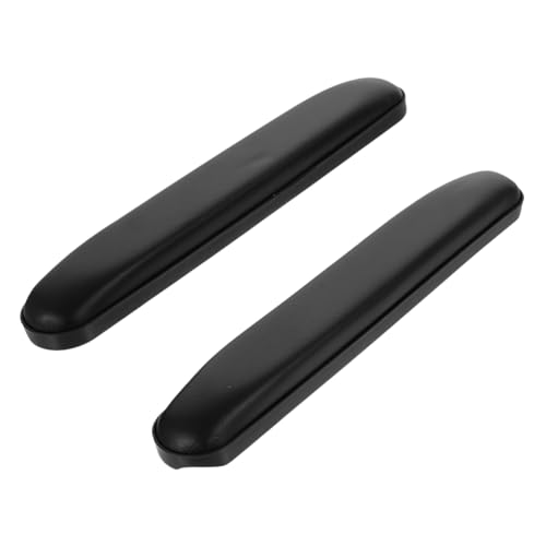 EXQUIMEUBLE 2個ユニバーサル車椅子用ロングアームレストパッド スポンジ製交換用クッション 滑り止め底付き 多機能肘枕 患者ケア対応アクセサリー 黒