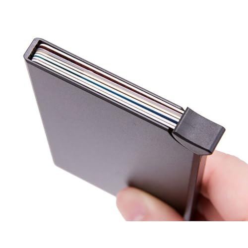 Credit Card Holder Automatic Creative Wallet ID Card Purse Portable Pop Up RFID Blocking Box(Black)4