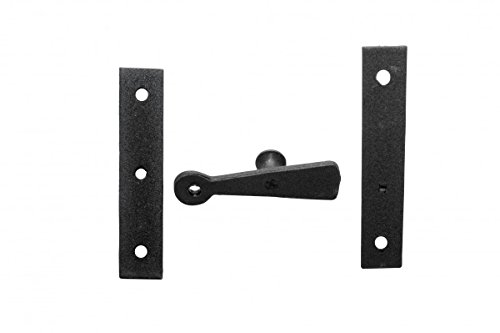 Renovators Supply Manufacturing Door Latch 2.5 in. Black Wrought Iron Cabinet Door Latch with Mounting Hardware