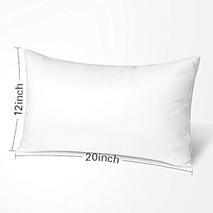 OTOSTAR Outdoor Throw Pillow Inserts - Pack of 2 Water Resistant Cushion Inner Pads for Patio Garden Coffee House Decorative Waterproof Pillow Inserts 12x20 Inch -White OTOSTAR Outdoor Throw Pillow Inserts Pack of 2 Water Resistant Cushion Inner Pads for Patio Garden Coffee House Decorative Waterproof Pillow Inserts 12×20 Inch White
