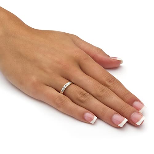 PalmBeach Yellow Gold-Plated Two Tone Textured Wedding Band Ring (3mm) Sizes 5-133